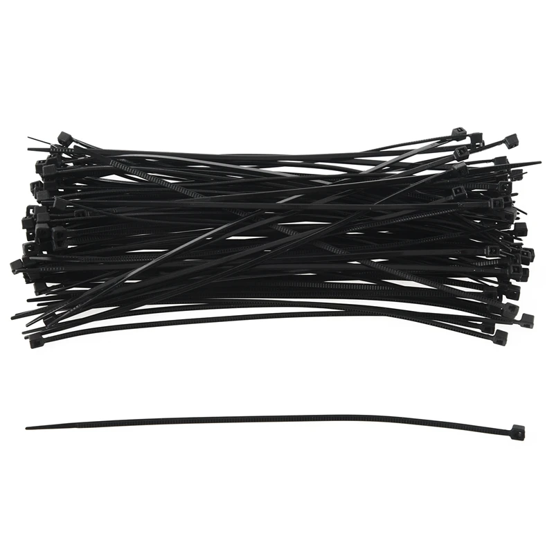 100 قطعة 150x1.8 مللي متر الكهربائية رباط للكابل التفاف النايلون إبزيم أسود
