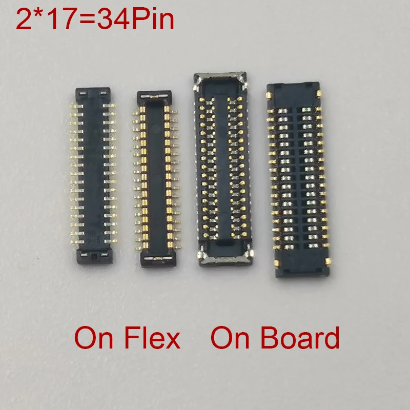 2Pcs 34pin LCD Display FPC Connector On Board For Huawei P40 Lite 5G/P30 Lite Honor 30S 20 20I/20 Pro/V20 Screen Flex Plug Port