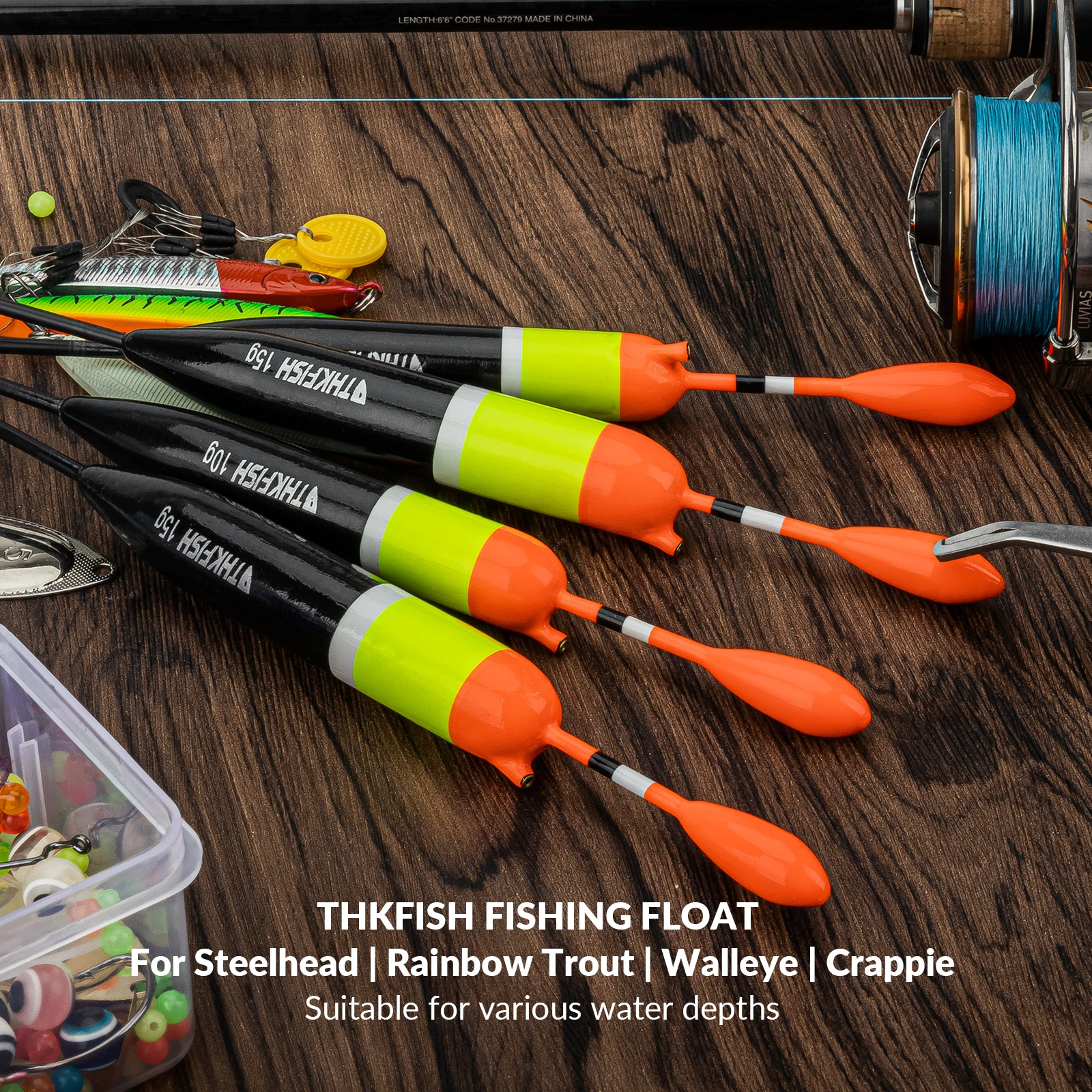 THKFISH 5pcs Fishing Floats Slip Bobber 15g 10g 5g Floatage Balsa Wood Fishing Bobbers Buoys Freshwater Sea Fishing Float