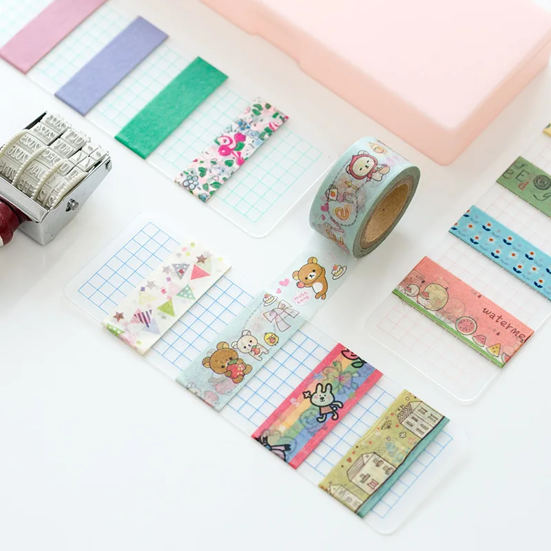1Pcs Washi Paper Tape Sub-package Board Frosted Surface PVC Card 5x15cm