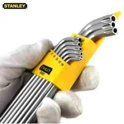 Stanley 8pcs or 9pcs Torx Screwdriver Hole L Shape Female Hollow Bit Security Torx Scredriver Set Star Hex Wrench Kit S2 Key