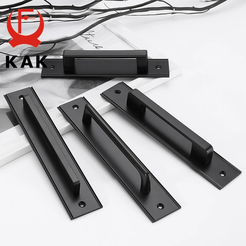 KAK Aluminium Alloy Black Door Handles for Interior Doors Bedroom Kitchen Door Pulls Furniture Handle Door Hardware