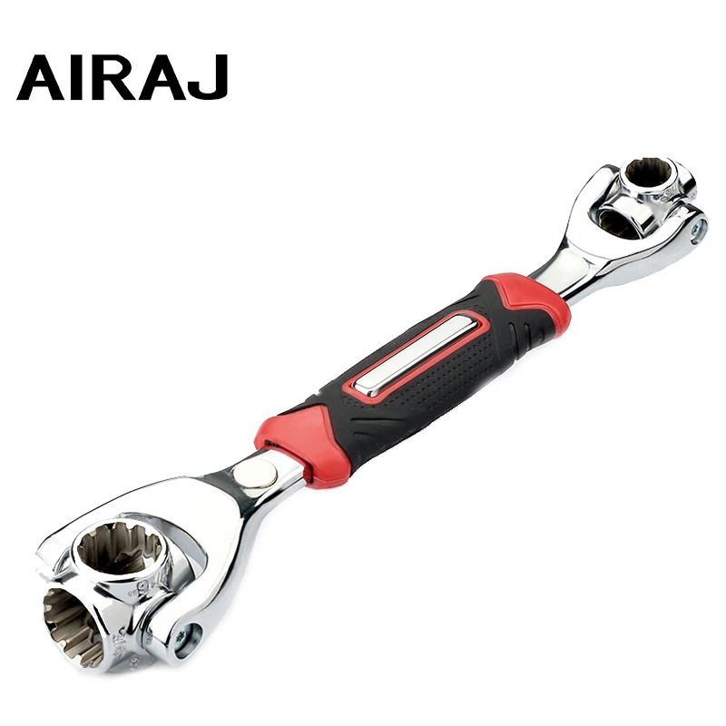 AIRAJ Tiger Wrench Universal Wrench 52 in 1 Socket with 360 Degree Rotatingand Magnetic Universal Furniture Car Repair Tool Work