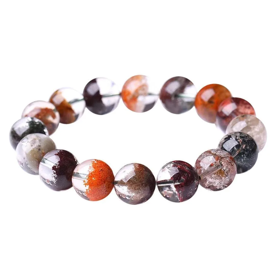 

Natural Colorful Ghost Phantom Quartz Bracelet Jewelry For Women Men Healing Gift Crystal Clear Beads Strands AAAAA 8mm 9mm 10mm