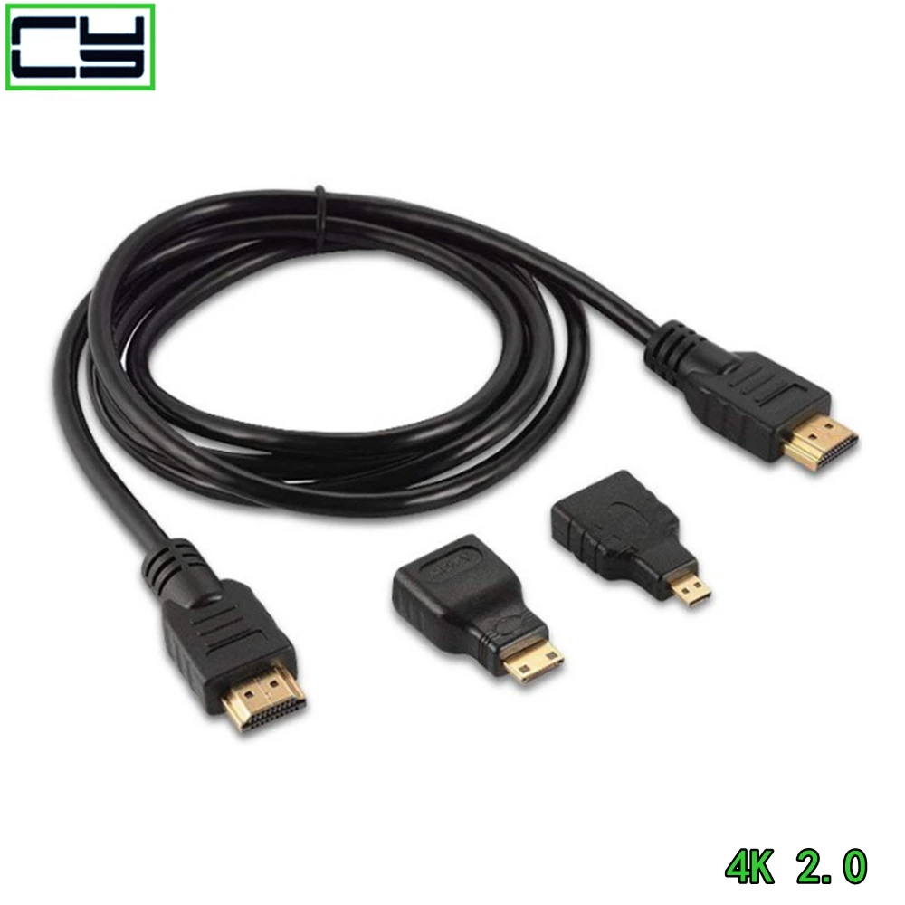Hohe qualität Mini HD-kompatibel adapter Micro HD stecker 1,5 M 4K HD kabel geeignet für PS3 HDTV DVD XBOX PC Pro