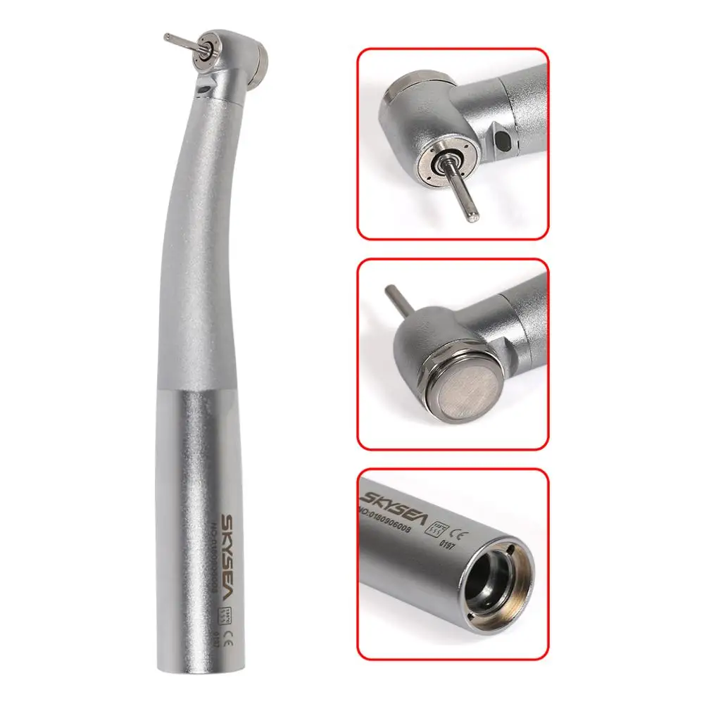 Dental Fiber Optic 6Hole Push Button Handpiece MINI (45°) Large Turbine fit KAVO LED Coupler