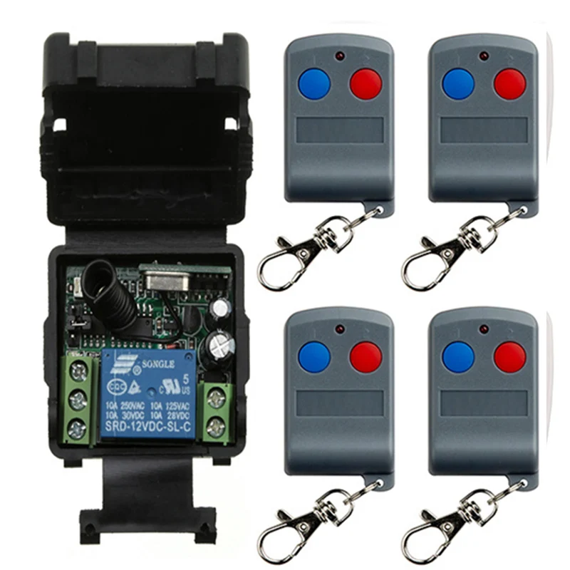 DC 12V 24V 1CH Channels 1CH RF Wireless Remote Control Switch System,315/433 MHz Transmitter and Receiver/Garage Doors/ lamp