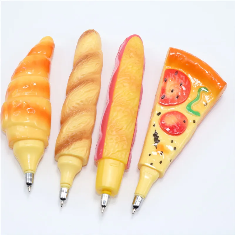 20Pcs Creative students learning stationery simulation pizza ballpoint pen black refill hot dog bread pen funny and interesting