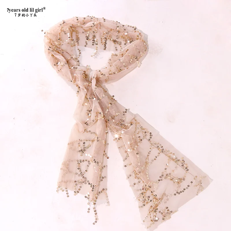 Sequin Fringe Scarf Tribal Fusion Belly Dance Lace Hipscarf Hipshawl Flapper