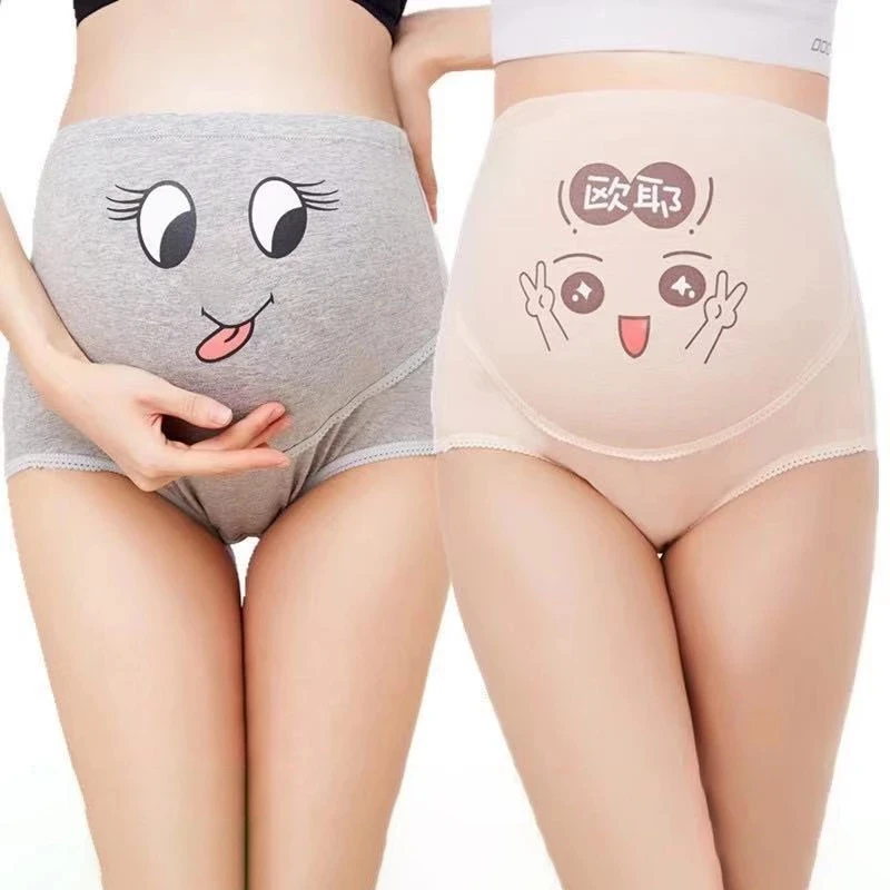 Calcinha barriga algodão ajustável para mulheres grávidas, atadura maternidade, roupa interior cor sólida, roupas íntimas