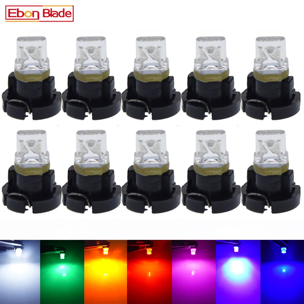 10Pcs T3 LED Bulb 8mm 1SMD Car Interior Lights Indicator Wedge Dashboard Speedometer Warning Instrument Lamp 12V Auto 7 Colors