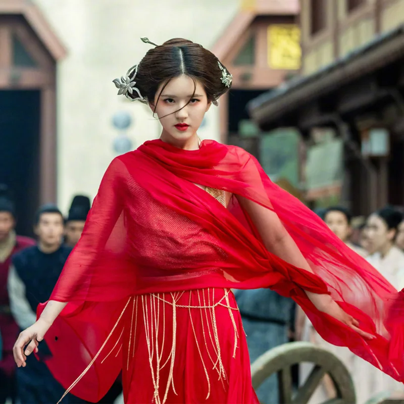 Mężczyzna kobieta para kochanków kostium Hanfu dla telewizji grać romans tygrysa i różanego miecznika księżniczka Hanfu Cosplay wersja