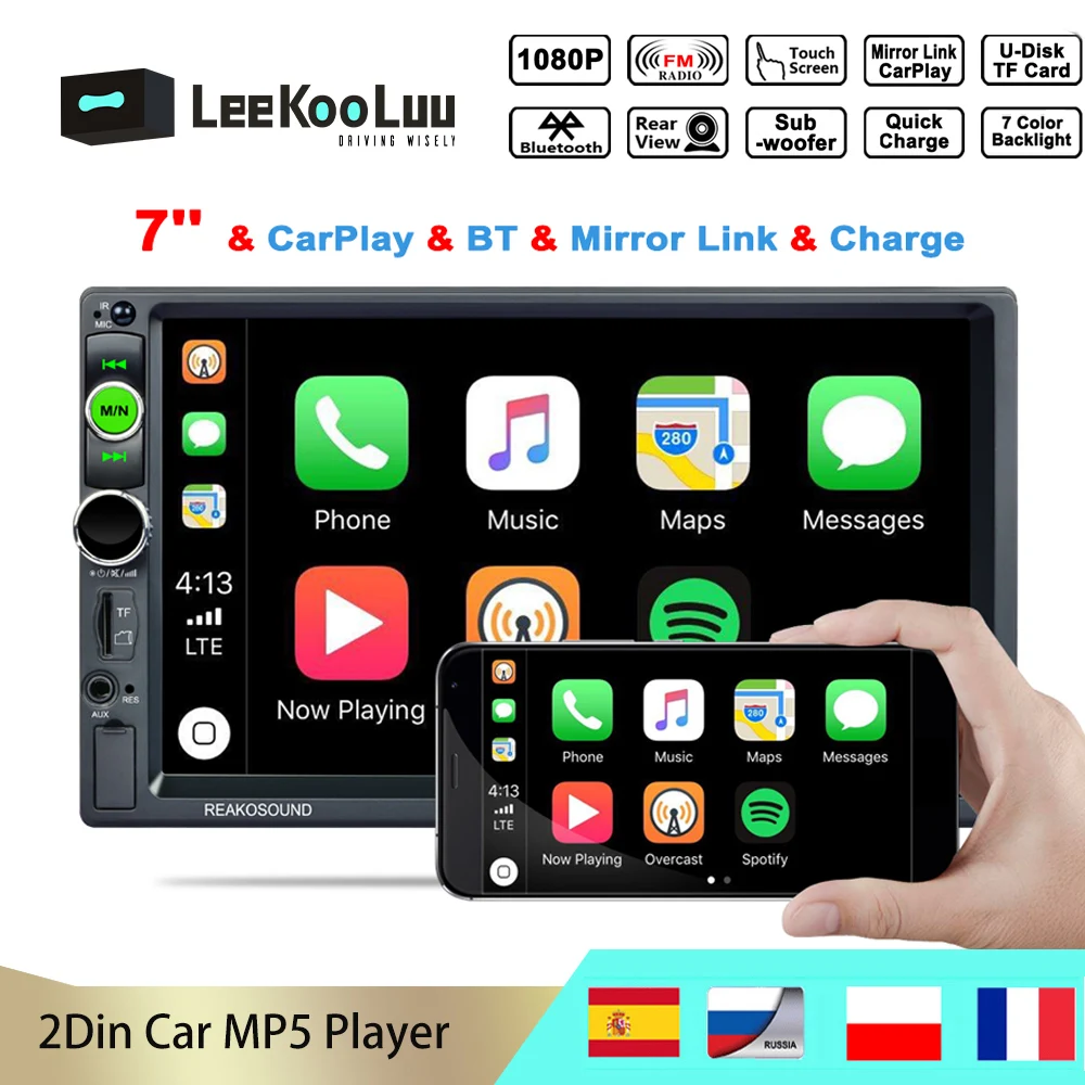 

LeeKooLuu 2 Din Car radio Multimedia Video Player 7" Universal 2Din Auto Stereo For Volkswagen Nissan Hyundai Kia Toyota Ford