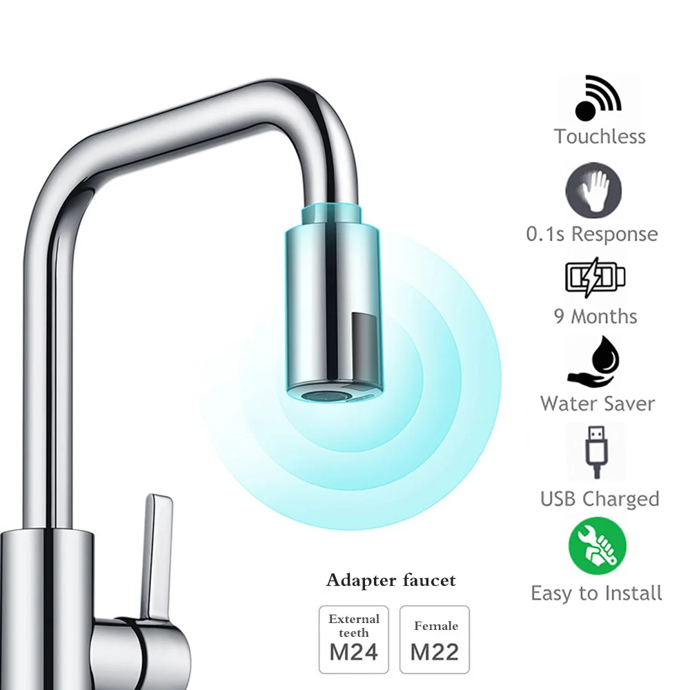 Intelligent Faucet Water-Saving Sensor Non-contact Faucet Infrared Sensor Adapter Kitchen Faucets Nozzle For Kitchen Bathroom