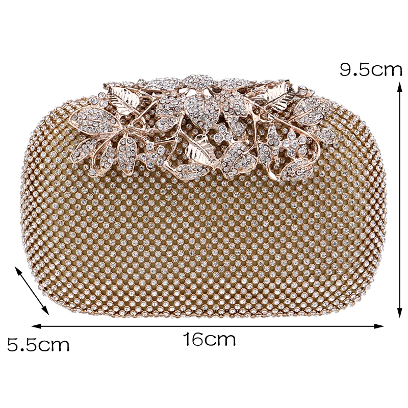 Finger ring rhinestones women evening bags metal luxury new lady clutch wedding party shoulder chain handbags diamonds purse