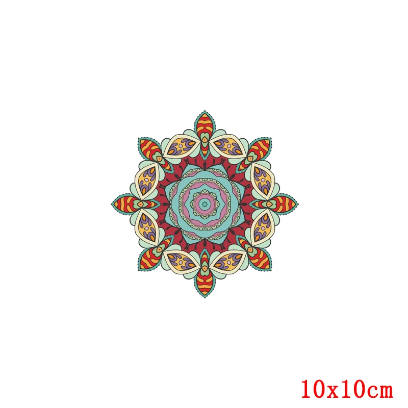 Prajna Iron On patch Mandala Flowers Heat Transfer fusibile Sticker Custom Fashion patch Heat Transfer fusibile Sticker