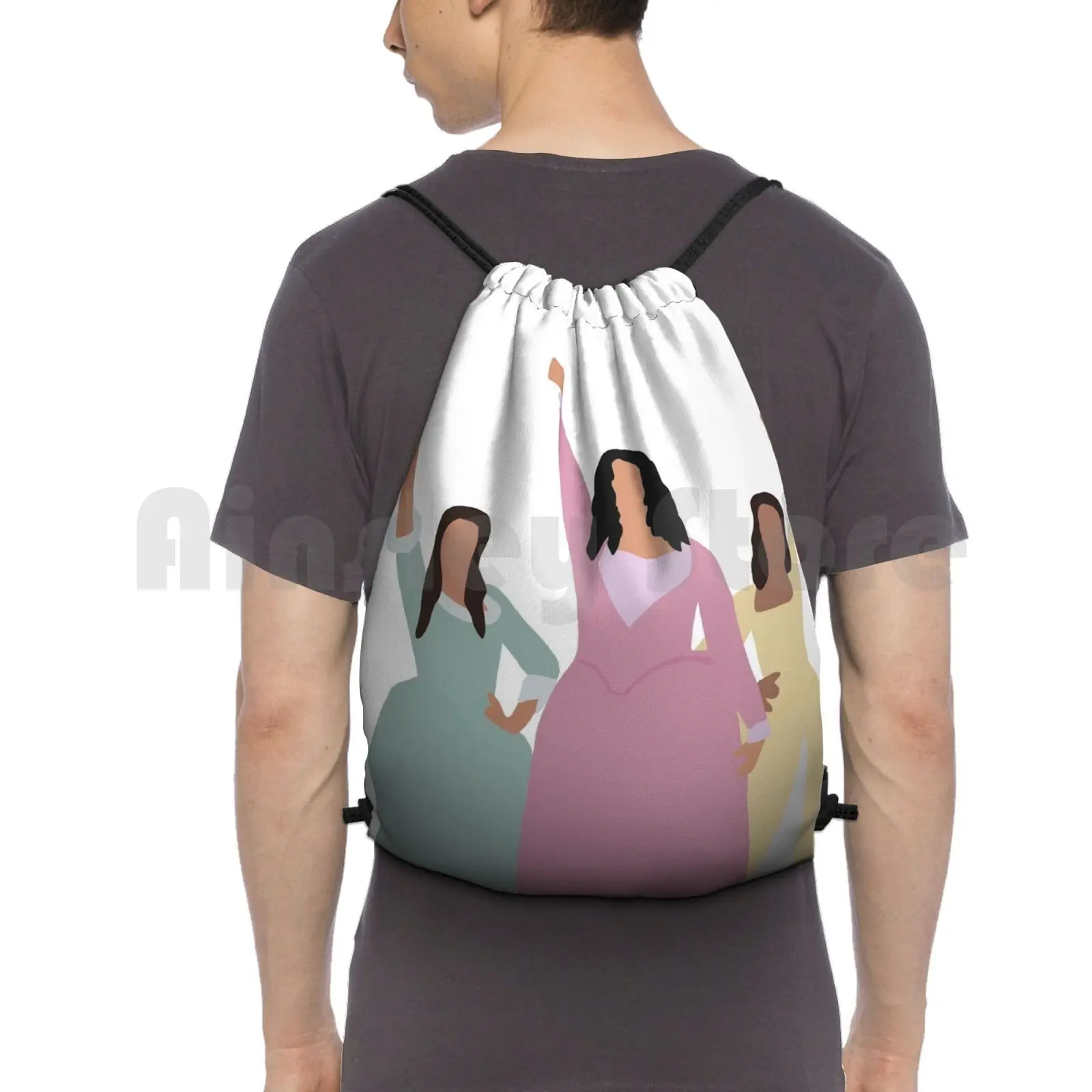 Schuyler Sister Backpack Drawstring Bag Riding Climbing Gym Bag 455 Designs Work Sisters Hamiltion Schuyler Sisters Broadway