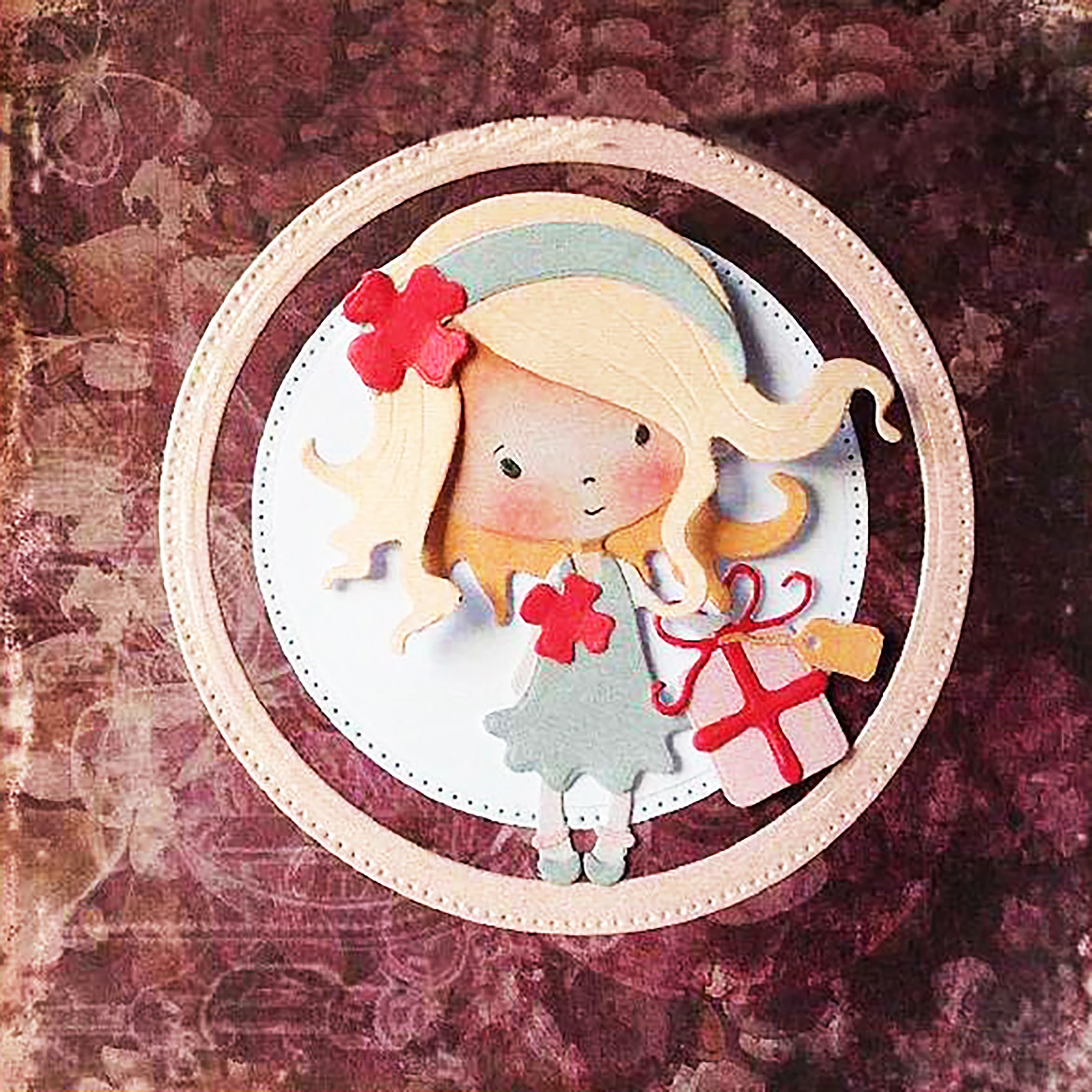 Lovely Bow Girl Cutting Dies Princess Doll Stencil for DIY Scrapbooking Cards Decorative