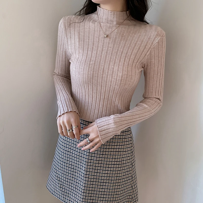 

Women Sweater Turtleneck Pullovers Autumn Winter Sweaters New 2021 long sleeve Warm Soft Female All-match Sweater
