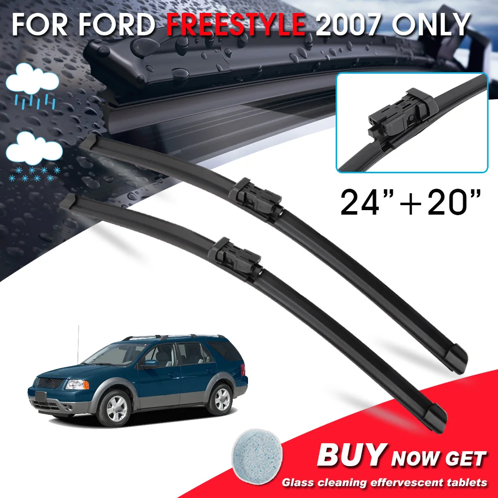 

BROSHOO Car Fornt Window Windshield Wipers Blade For Ford Freestyle 24"+20" LHD&RHD Car Model Year 2007Only Auto Accessories