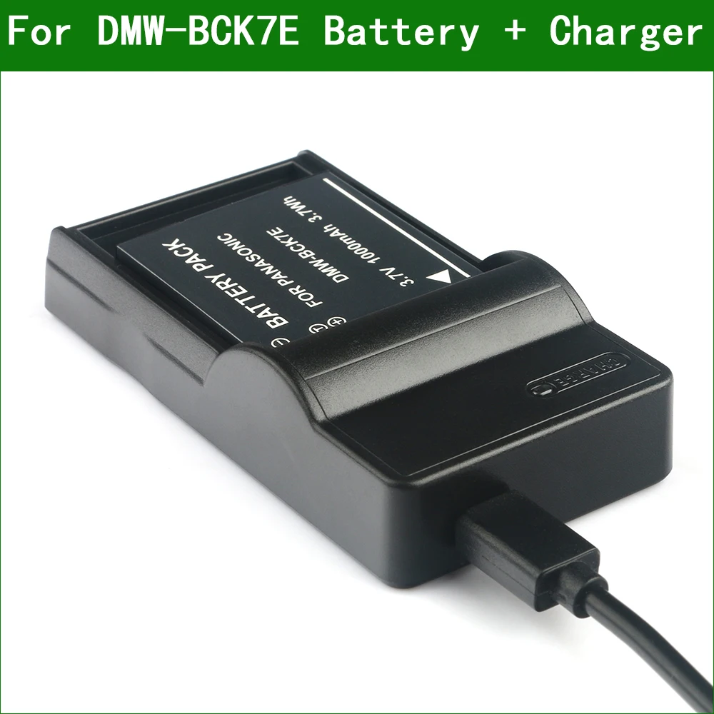 DMW-BCK7 NCA-YN101G Camera Battery + Charger for Panasonic DMC-FH2 FH4 FH5 FH6 FH7 FH8 FH24 FH25 FH27 FP5 FP7 FS18 FS22 FS28