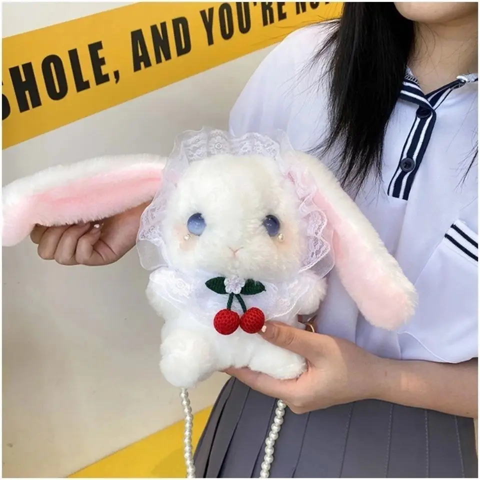 New Lolita Bunny Plush Shoulder Bag Female Korean Version Doll Girl Cute Cartoon Bag