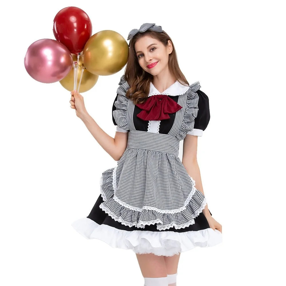 Girls Lolita Cosplay maid costume French dress cute maid costume coffee shop restaurant overalls Role-playing suit