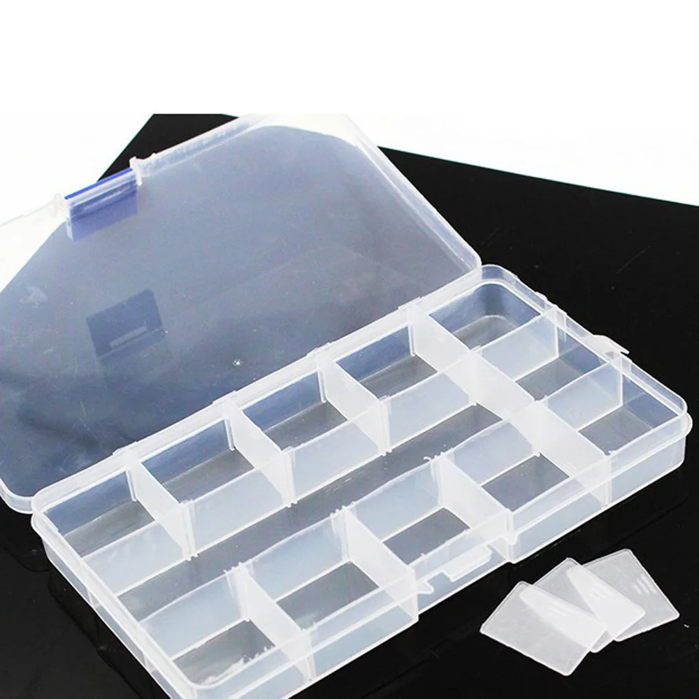 Transparent plastic parts box electronic components box storage box of small metal parts screw tool box sub-grid patch