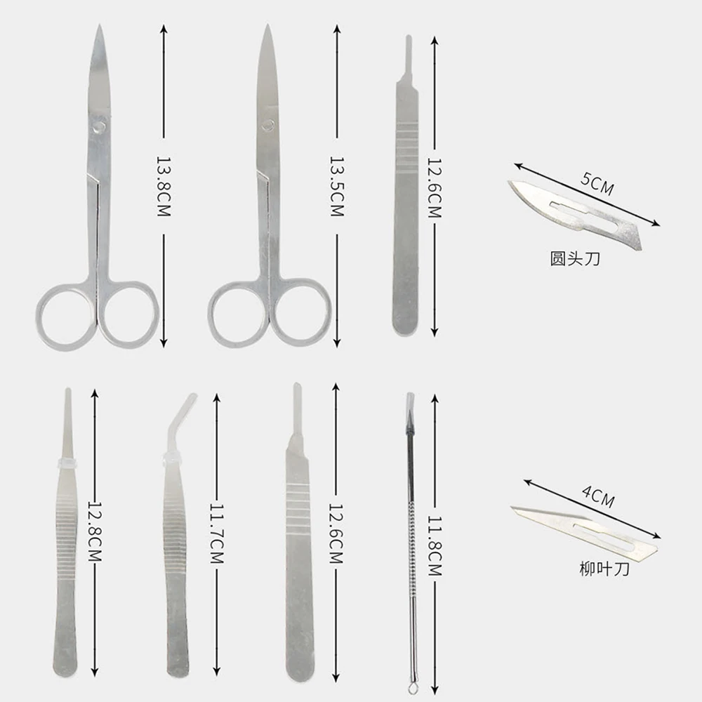 สแตนเลส7 Pcs Biological ตัวอย่าง Dissecting เครื่องมือชีววิทยา Labs อุปกรณ์ Biological Sector ชุด