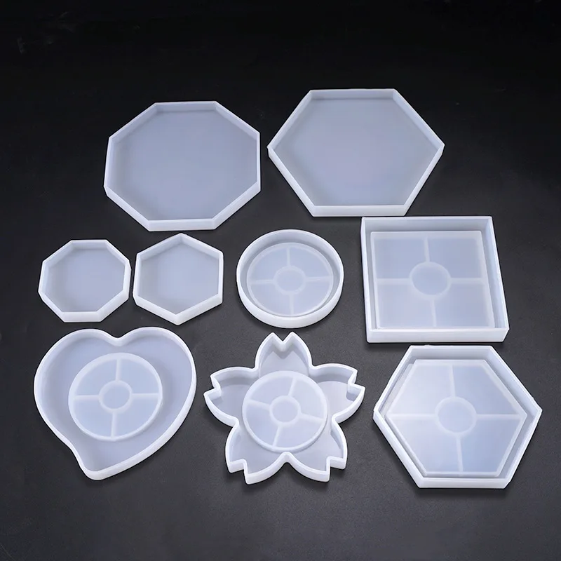 SNASAN Cup Mat Silicone Mold Diy Handmade Tool UV Epoxy Resin molds Decorative Craft Ornament