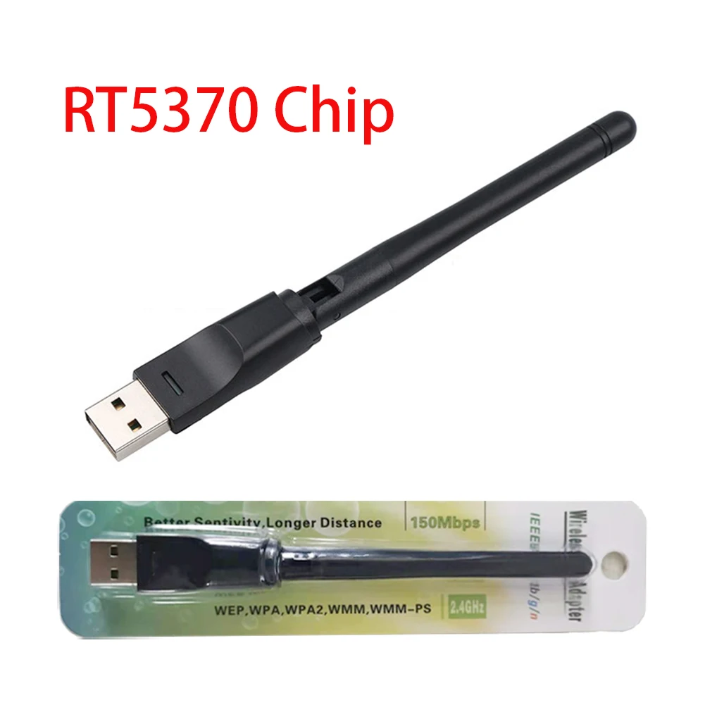 2.4G 150M Wireless USB WiFi Adapter 2DB Wifi Antenna WLAN Network Card USB WiFi Receiver RT5370 Chip for PC TV Box 