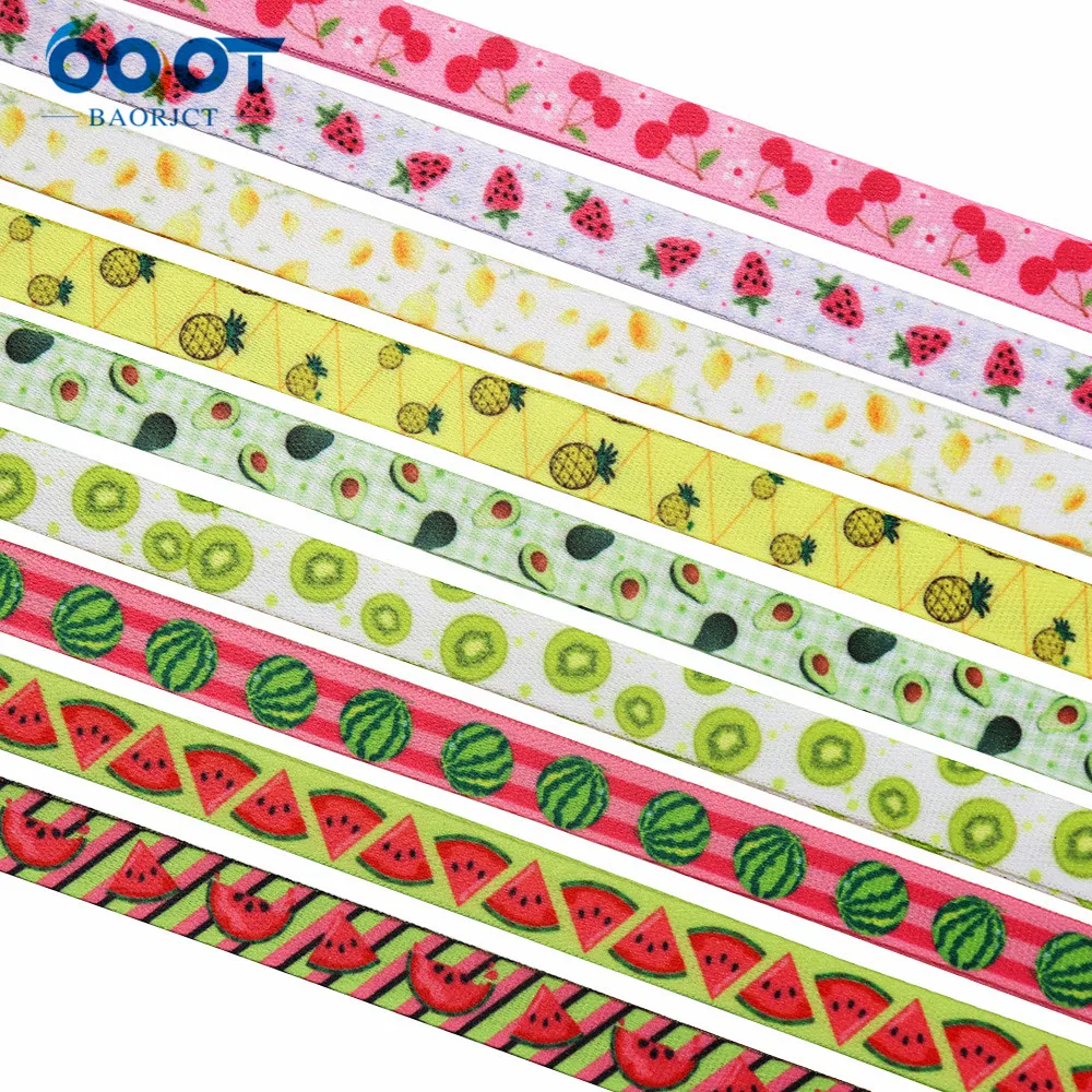 3/8 Inch M-21603-760 Double-Sided Fruit Series Thicken Ribbon 10 Yards DIY Dog Collar Leash Mobile Phone Chain Kettle Webbing