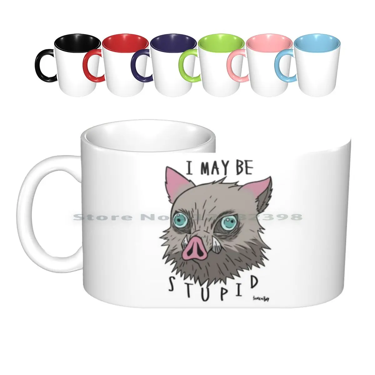 

I May Be Stupid Inosuke Ceramic Mugs Coffee Cups Milk Tea Mug Demon Inosuke Inosuke Hashibira Demon Inosuke Inosuke Demon