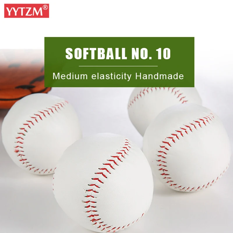 High Quality Softball No.10 PVC Scarfskin Solid 10 Inch Hand Stitched Child Students baseball Training Practice Exam ball bat