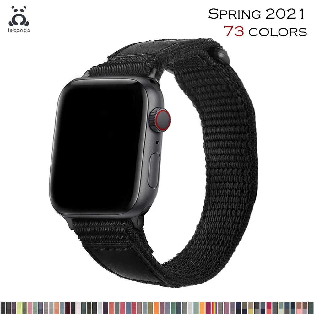 

Спортивная петля Lebanda для Apple Watch ultra 2 серии 9 8 7 6SE54321 Нейлоновая петля для iwatch спортивный ремешок 41 45 мм дышащий крючок Fastene
