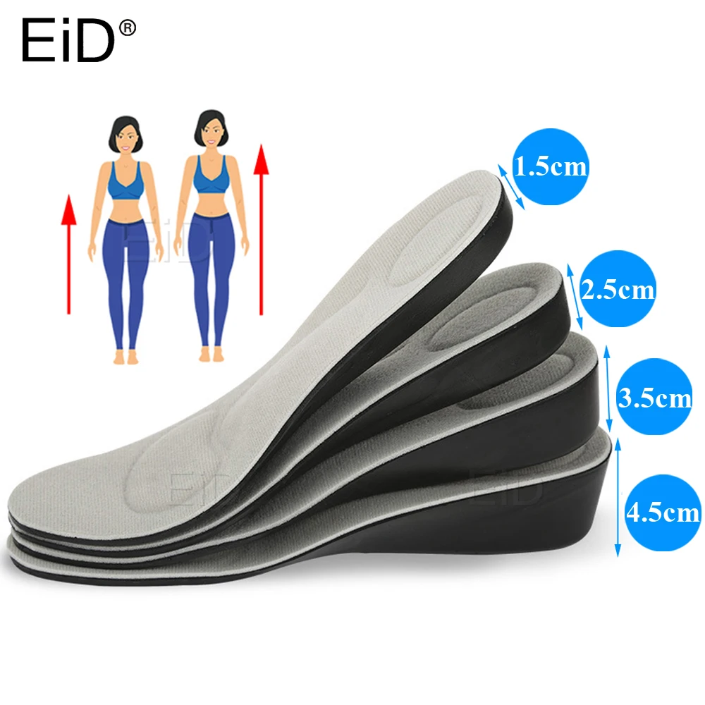 EiD Invisible Height Increase Insole for men women 1.5cm-4.5cm grow taller increase height Shoe Pad heel lift taller Foot Pad