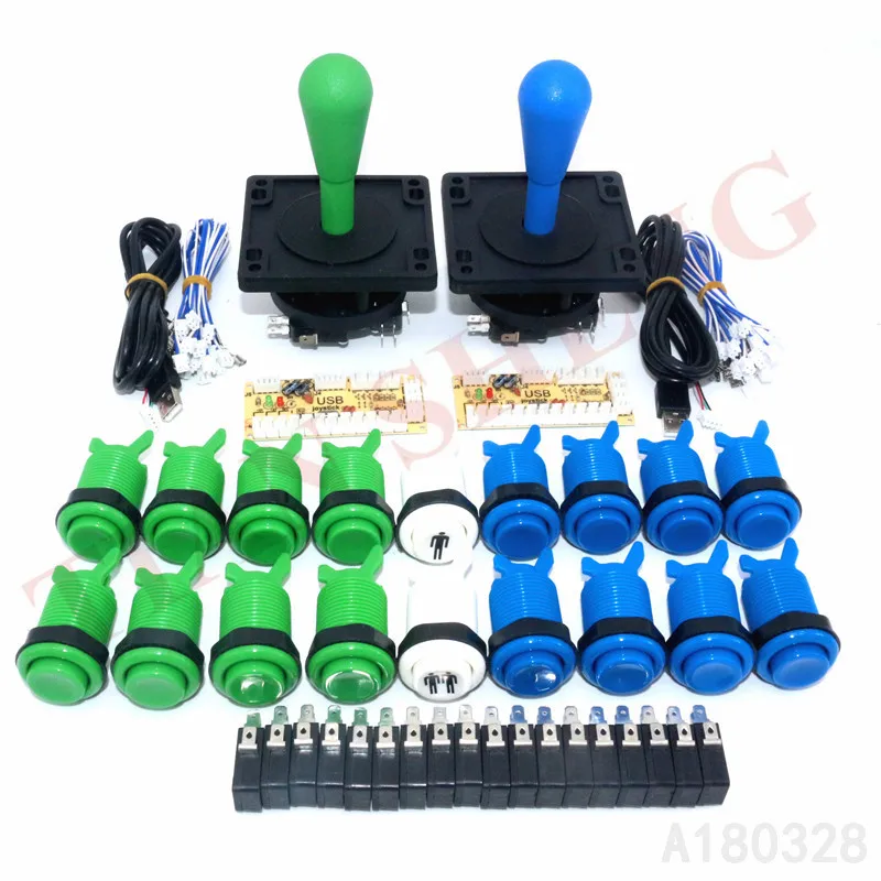 

Free shipping Arcade Game DIY kit for Mame USB Zero Delay USB Encoder with 8 Way happ style Joystick American style Push Button