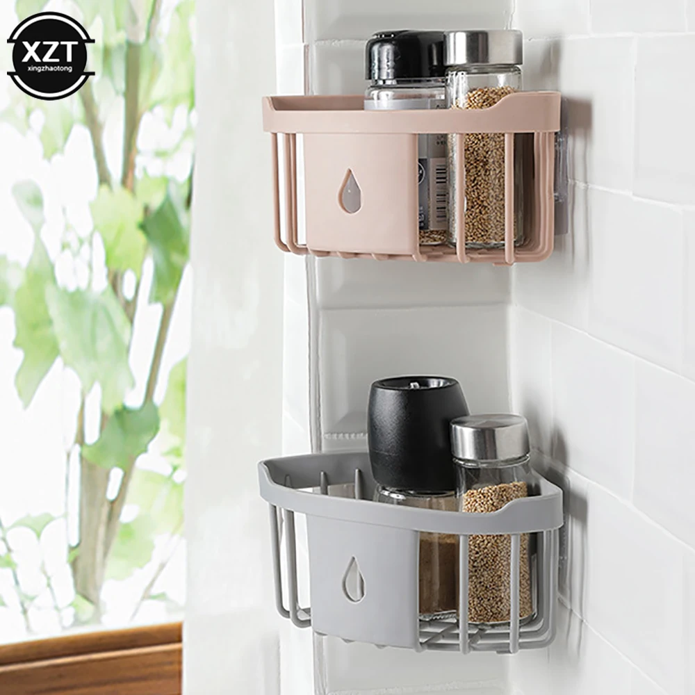 Novel Plastic Corner Storage Rack Kitchen Organizer Shelf Sink Sponge Brush Holder Bathroom Corner Toiletries Storage Holder