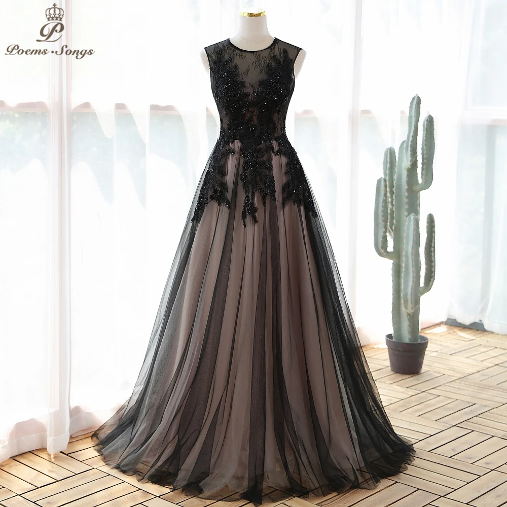 

Elegant Sexy black Appliques style Evening dress prom dresses evening gowns vestidos de fiesta robe de soirée de mariage