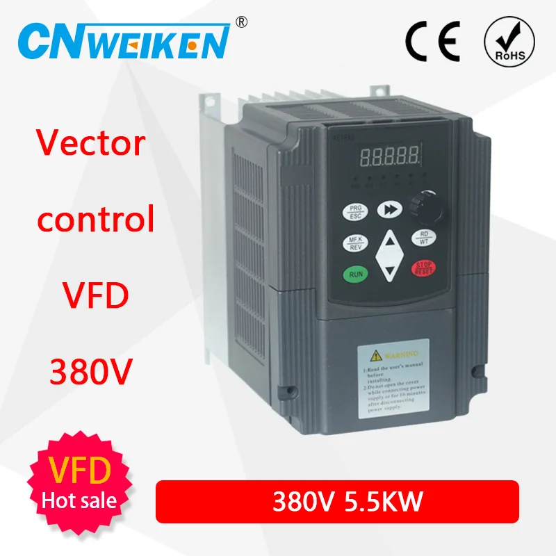 Frequency Converter For Motor 380V 0.75KW/1.5KW/2.2KW/4KW 3 Phase Input And Three Output 50hz/60hz AC Drive VFD Inverter