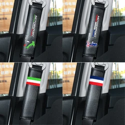 2PC Auto Seat Belt Carbon fiber Safety Strap Car Seat Belts Pillow Shoulder Protection Case For Italy england national emblem