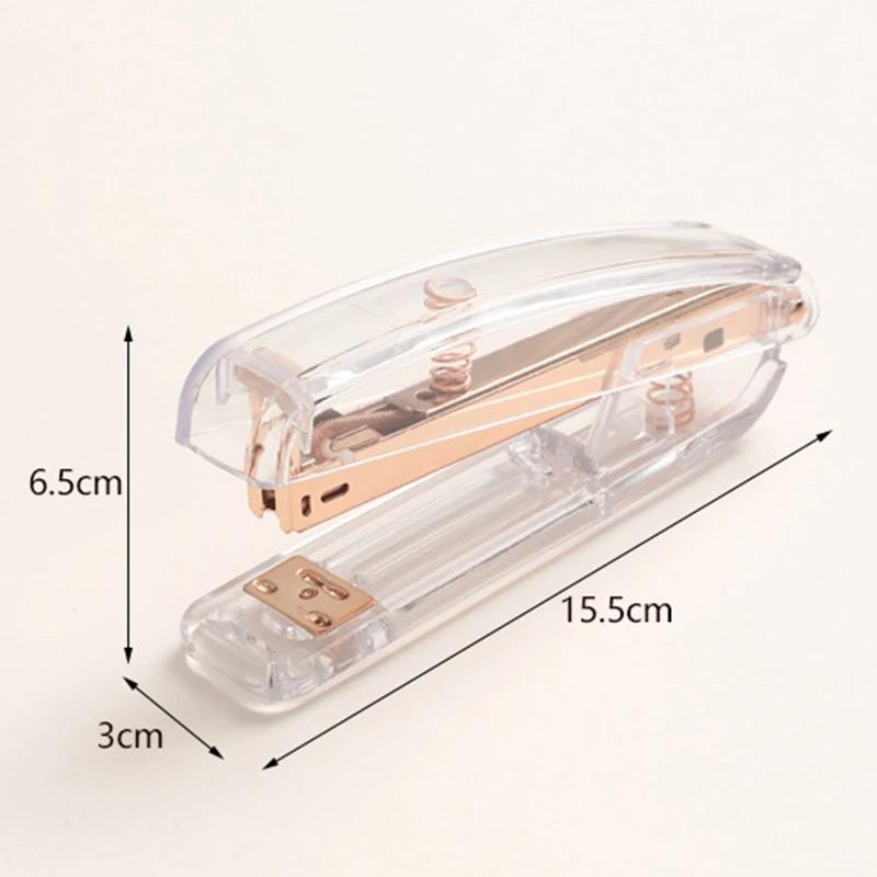 Rose Gold Stapler Desk Accessory Kit Acrylic Stapler Set Tape Dispenser Stapler Remover with Staples Desk Accessories
