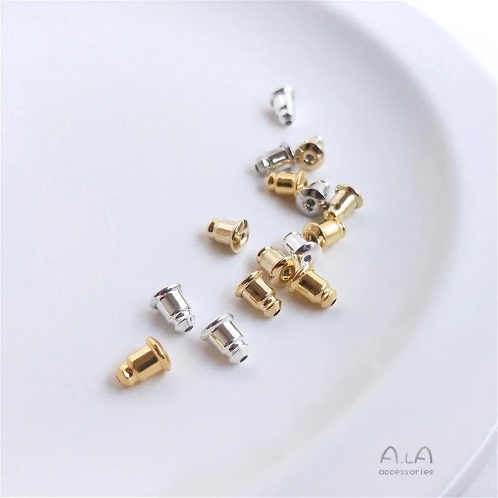 14K Gold Plated Silicone ear plug, DIY ear accessories, 18K gold bullet plug, plastic ear plug