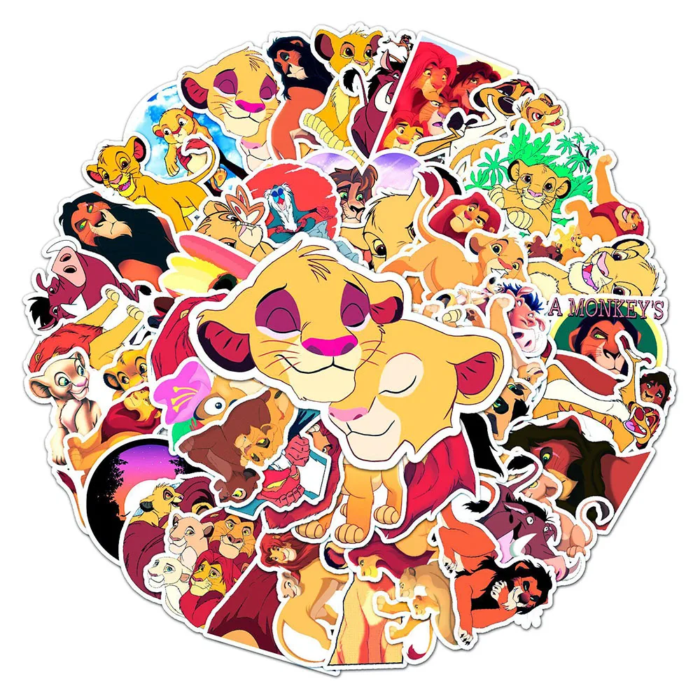 10/30/50pcs Disney Cute Cartoon The Lion King Graffiti Stickers Decals Kids Toy Diary Suitcase Scrapbook Phone Laptop Sticker