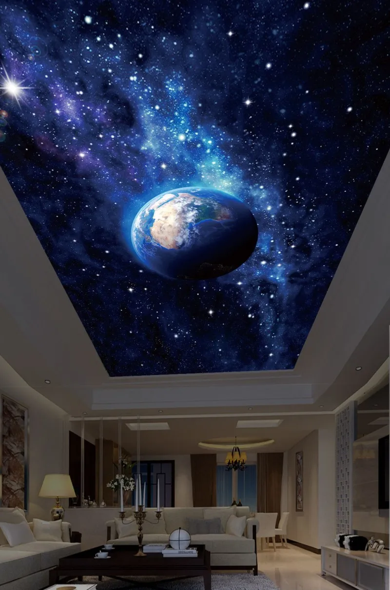 

Custom ceilings wallpaper for walls 3 d for living room Beautiful starry sky 3d ceilings