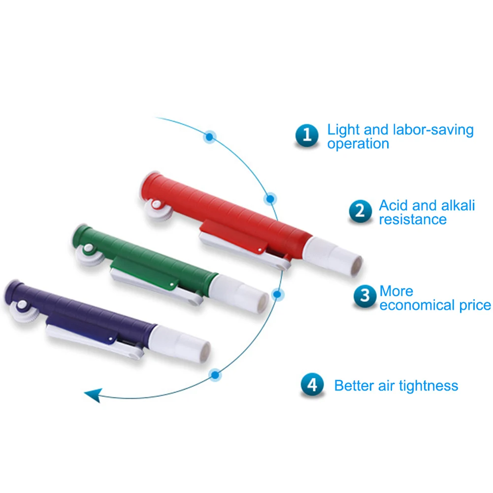 NATICY Pipettor Single Channel Volume Micro Pipettes Lab Transfer Pipettes for Lab 10ml 25ml Fast Release Manual Pipette Pump