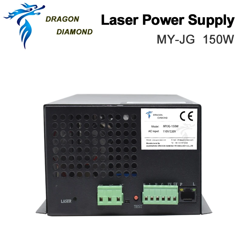 MYJG 130 W -150 W Co2-Laser-Netzteilquelle 115 V/230 V 110 V/220 V mit LCD-Display für Co2-Lasergravur-Schneidemaschine