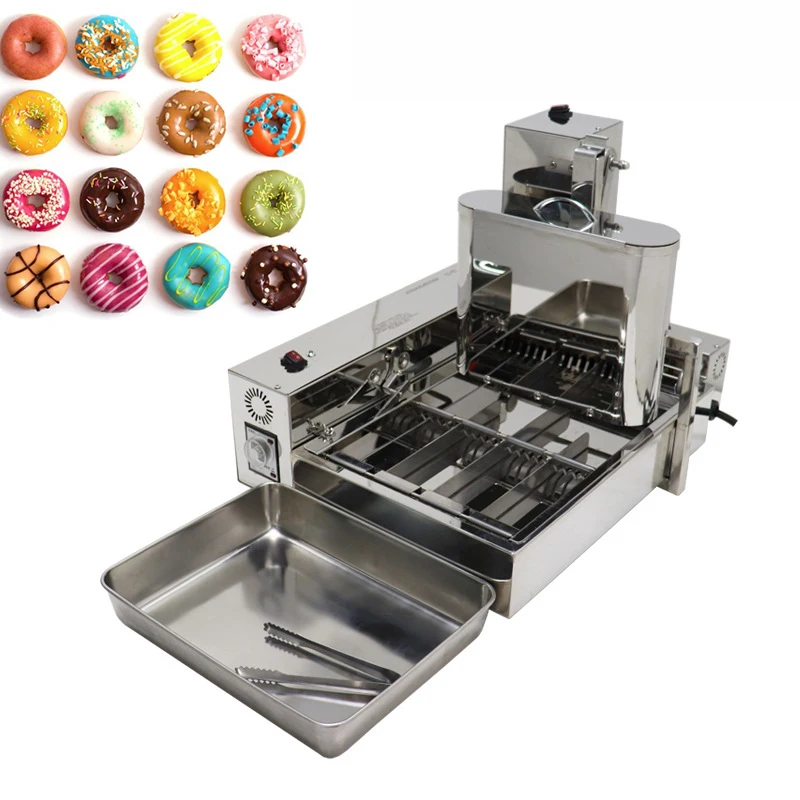 Automatic Donut Machine Stainless Steel Donut Fryer Machine Electric Donut Waffle Maker  Kitchen Cooking Equipment