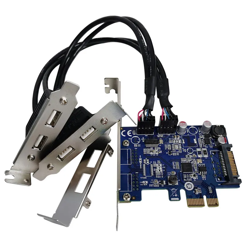 PCIe 2 ports usb internal 2 port 9pin 9-pin USB2.0 expansion card Bluetooth usb WIFI PCI-E adapter converter card