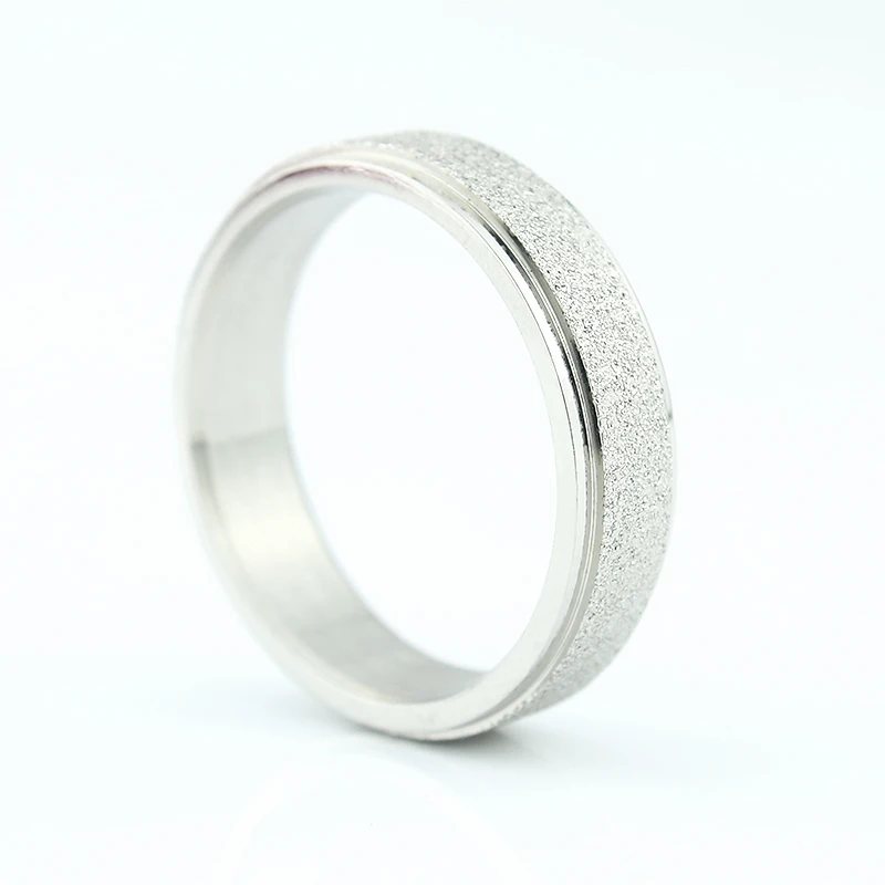 Fashion silver ring with frosted surface ring couple wedding ring ladies jewelry accessories